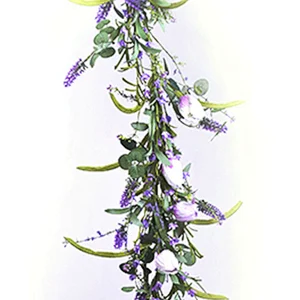 home decoration plant garland personalized spring Flower Lavernder with tulip garland