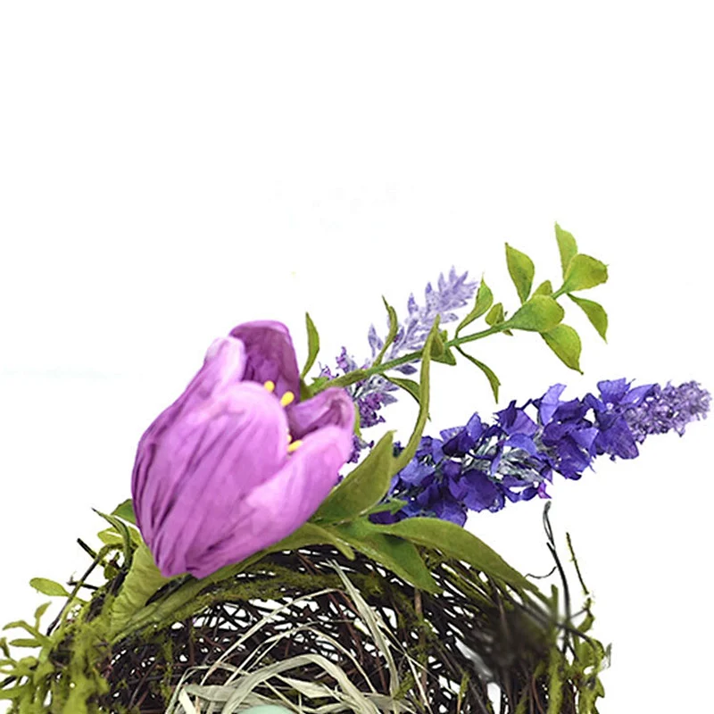 Easter Ornamental Craft Tulip Lavender Bird Nest Basket Egg With Tulip Bird Nest