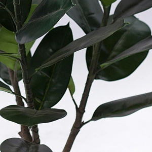 New Arrival Artificial Rubber Tree Leaves New Green Rubber Tree Plant For Garden Decoration