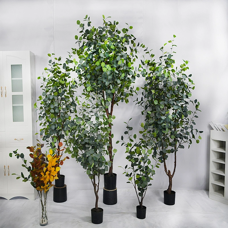 Greenery Eucalyptus Leaves Garland Artificial Eucalyptus Faux Plant  With Planter Potted Eucalyptus Plant