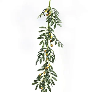 Colorful Real Touch Wild flower Garland decorations Oliver leaves with fruits garland