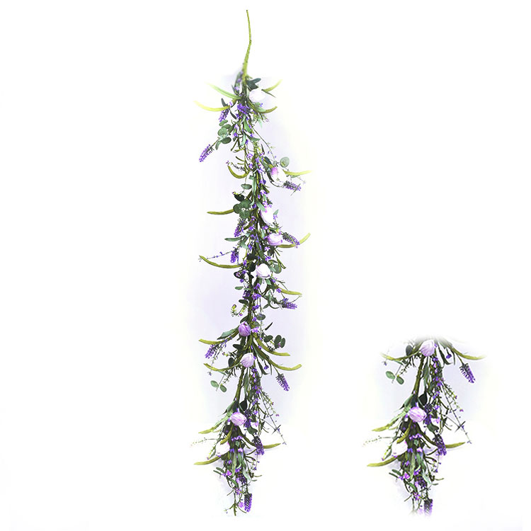 Hand Wrapped decoration simulation Garland Handy Carfts Tulip with Lavender Garland