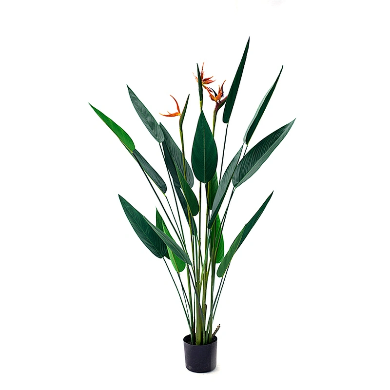 New style Natural Touch Artificial Paradise Bird Flower Tree Evergreen Paradise Bird Plants With Pot For Home Decoration