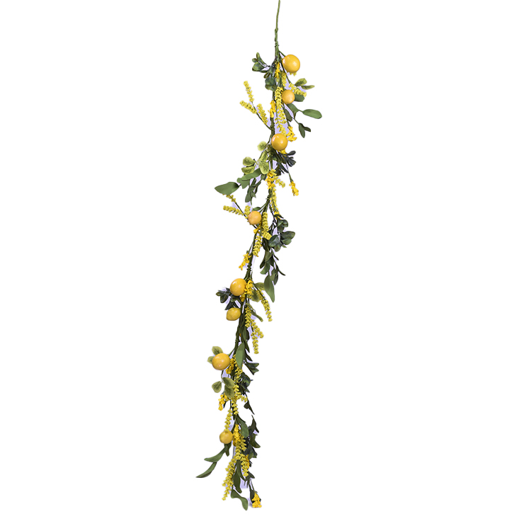 Made In China Ornamental Hand Wrapped Spring Floral Lemon Garland Real Touch Wild Flower Garland