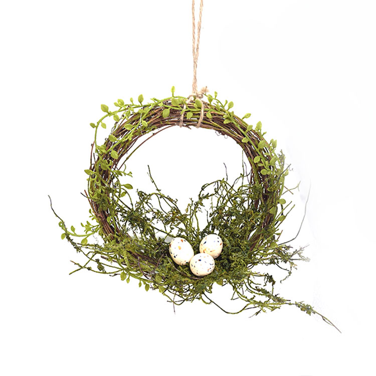 Hand Wrapped Artificial Easter Spring Seasonal Decoration Wreath Egg With Berry Wreath Decoration