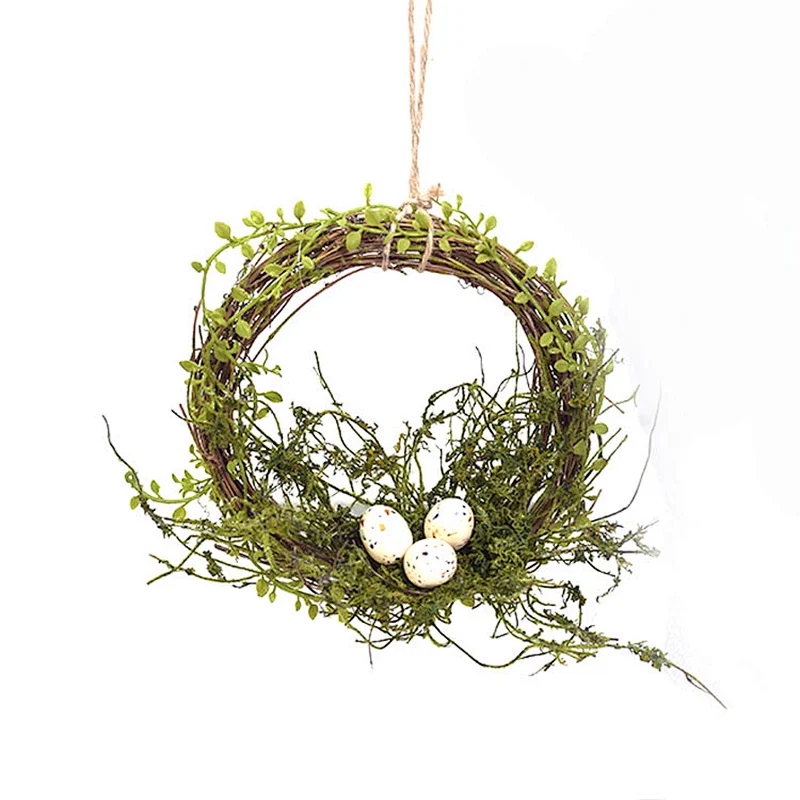 Hand Wrapped Artificial Easter Spring Seasonal Decoration Wreath Egg With Berry Wreath Decoration