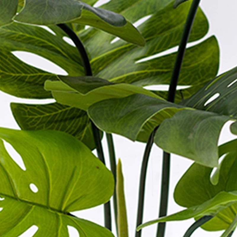 Best Quality Real Touch Varigated Monstera Leaf Plastic Charm Monstera Plate For Decoration