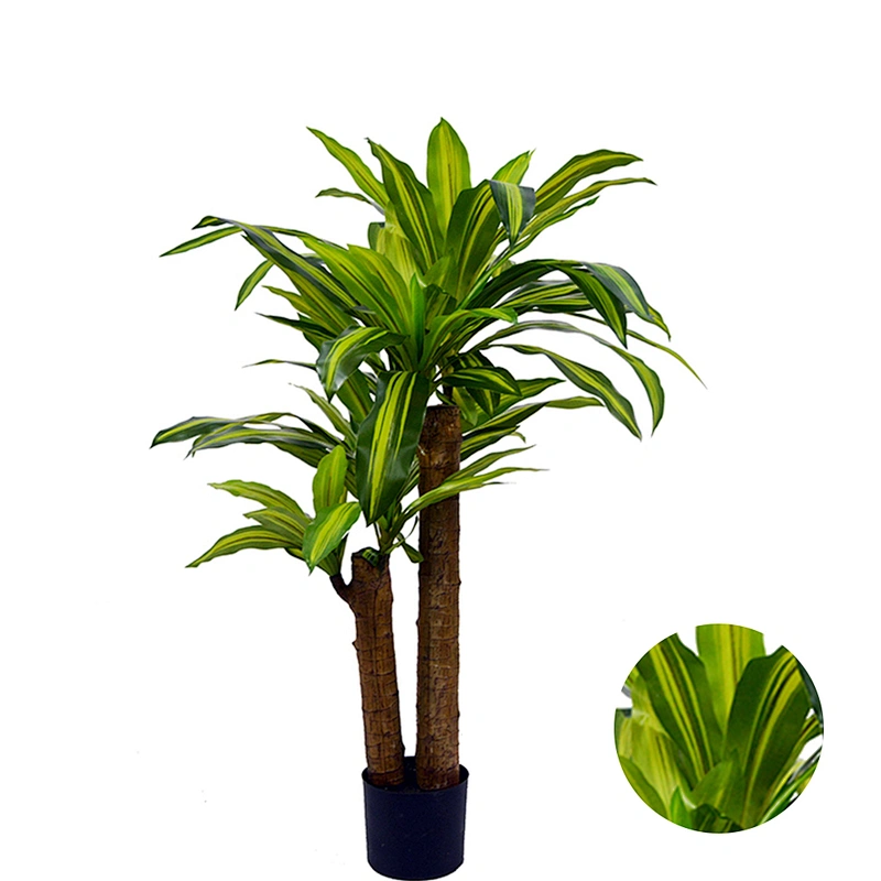 Lifelike Bonsai Artificial Dracaena Potted Plants Marginata Fragrans Dracaena Tree
