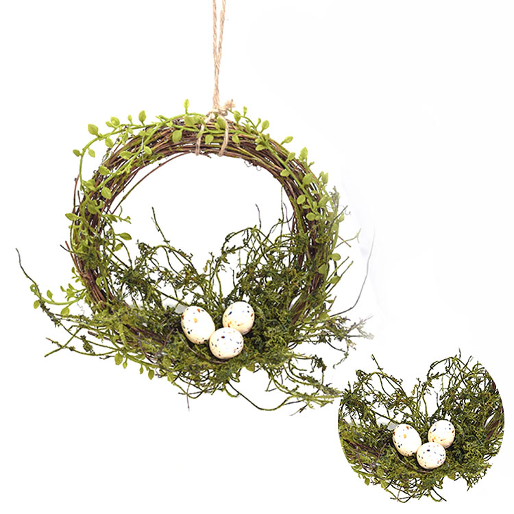 Colorful Easter Candle Ring Wreaths Spring Floral Hand Wrapped Decoration Simulation Wreaths