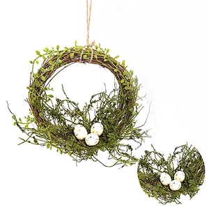 Colorful Easter Candle Ring Wreaths Spring Floral Hand Wrapped Decoration Simulation Wreaths