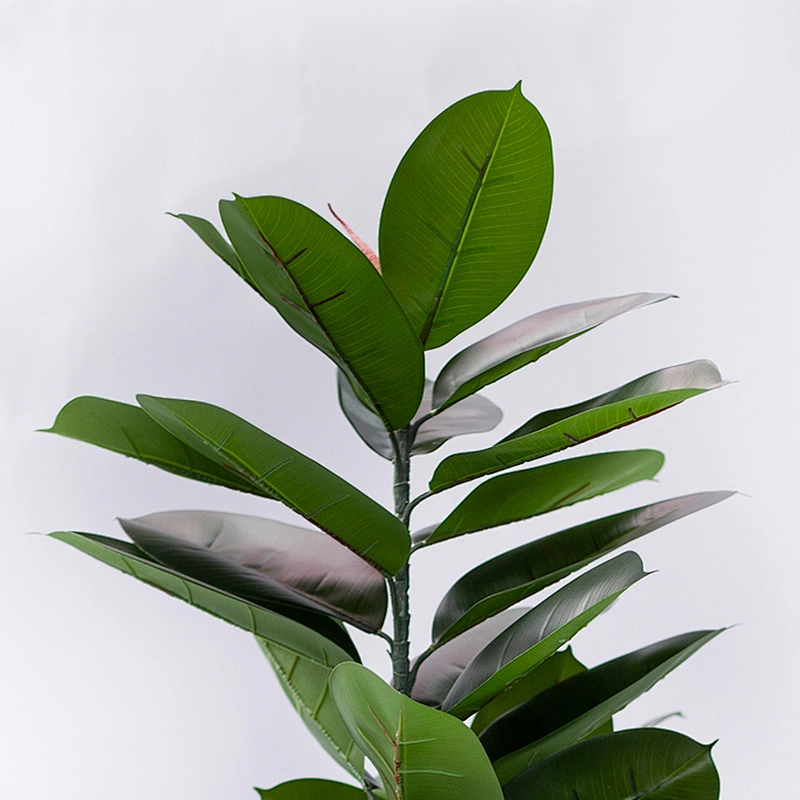 Manufacturer artificial potted indoor display plants rubber leaves greenery artificial rubber