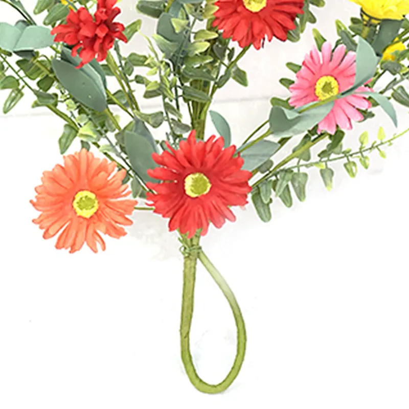 Ornamental Hand Wrapped Artifical Plant Luxury Real Touch Swag Daisy With Fern Swag