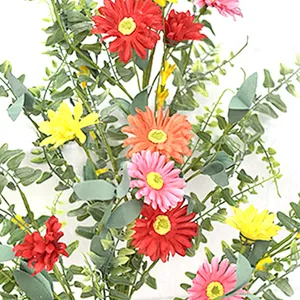 Ornamental Hand Wrapped Artifical Plant Luxury Real Touch Swag Daisy With Fern Swag