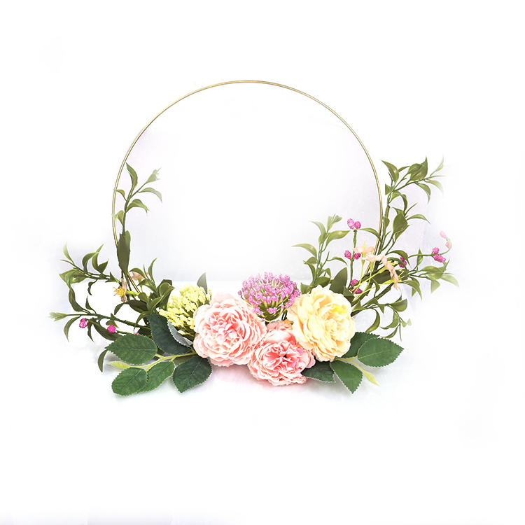 Real Touch Hand wrapped Peony asst Half Wreath Handy Carfts artifical plant wreath