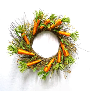 New Style Perfect Design Carrot Wreath Silkyway Spring Easter 24in Carrot Wreath With Twig Base