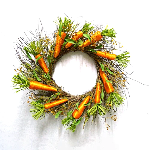 New Style Perfect Design Carrot Wreath Silkyway Spring Easter 24in Carrot Wreath With Twig Base