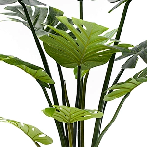 Wholesale Plastic Big Leaf Green Variegated Monstera  Decor Artificial Monstera Plants