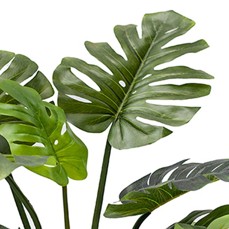 Wholesale Plastic Big Leaf Green Variegated Monstera  Decor Artificial Monstera Plants