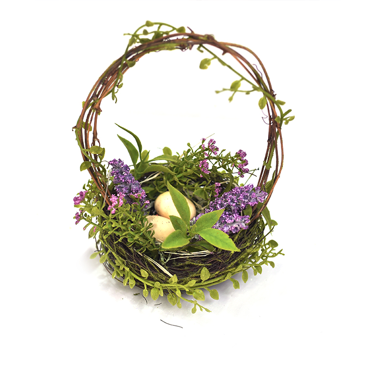 Ornamental Spring Floral Egg Wreath Decorative Hand Wrapped Nature Decoration Simulation Wreaths