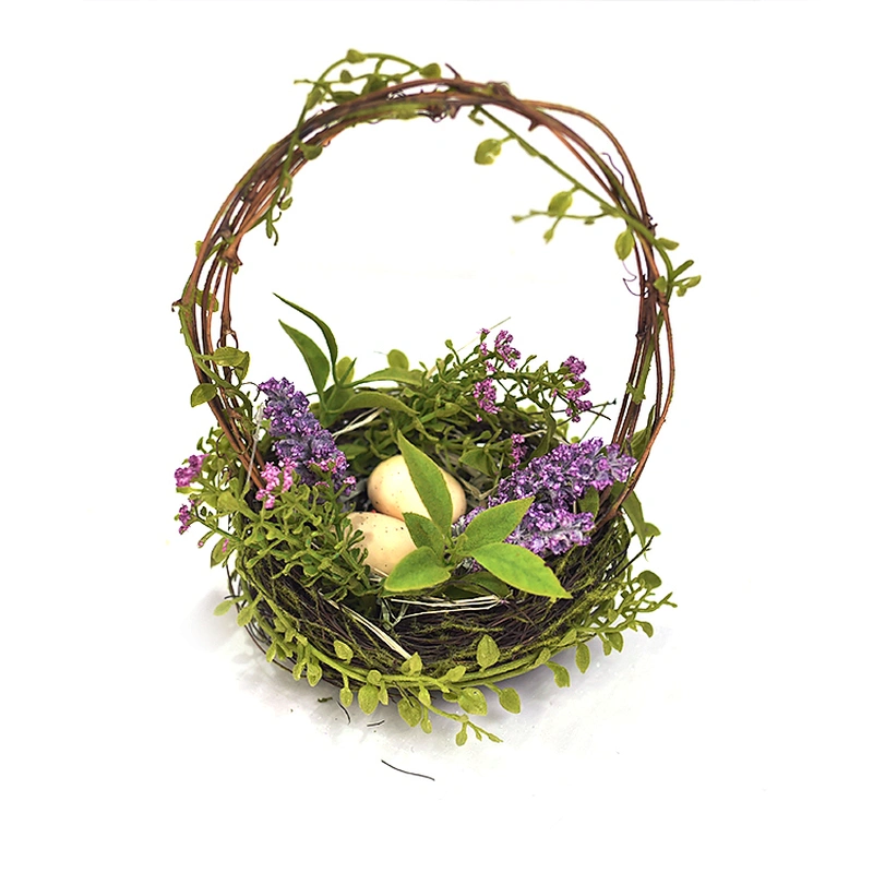 Ornamental Spring Floral Egg Wreath Decorative Hand Wrapped Nature Decoration Simulation Wreaths