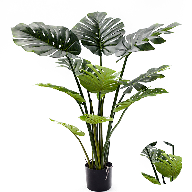 Chinese New Design quality philodendron variegata  monstera Decorative Indoor artificial monstera leaves