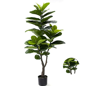 Tall Realistic Fiddle Fig Leaf Tree Decor Indoor Outdoor Home Office Fiddle Tree