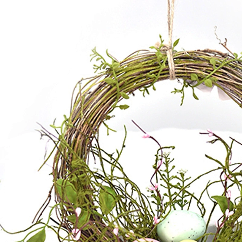 New Design Hand Wrapped Decoration Simulation Spring Wreaths Easter Candle Ring Wreath