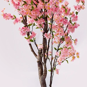 Wholesale High Quality Artificial Red Cherry Blossom Tree Decor Pink Blossom Tree