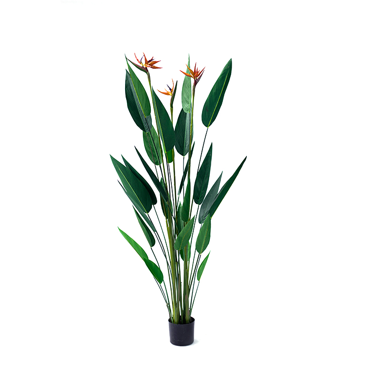 Factory Wholesale Home Decorative Artificial Heaven Birds Flower Bonsai Foliage Paradise Birds