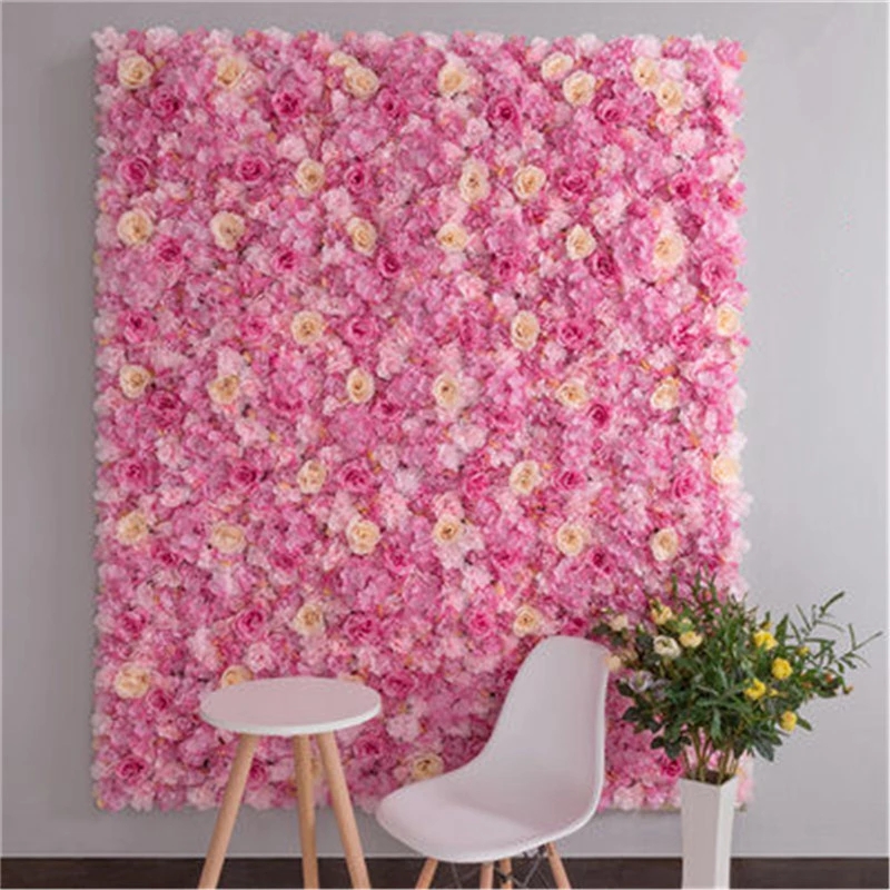 40x60cm Decorative Flower Panel Wall Artificial Silk Flowers Wedding Party Wall Decor Party Home Flowers