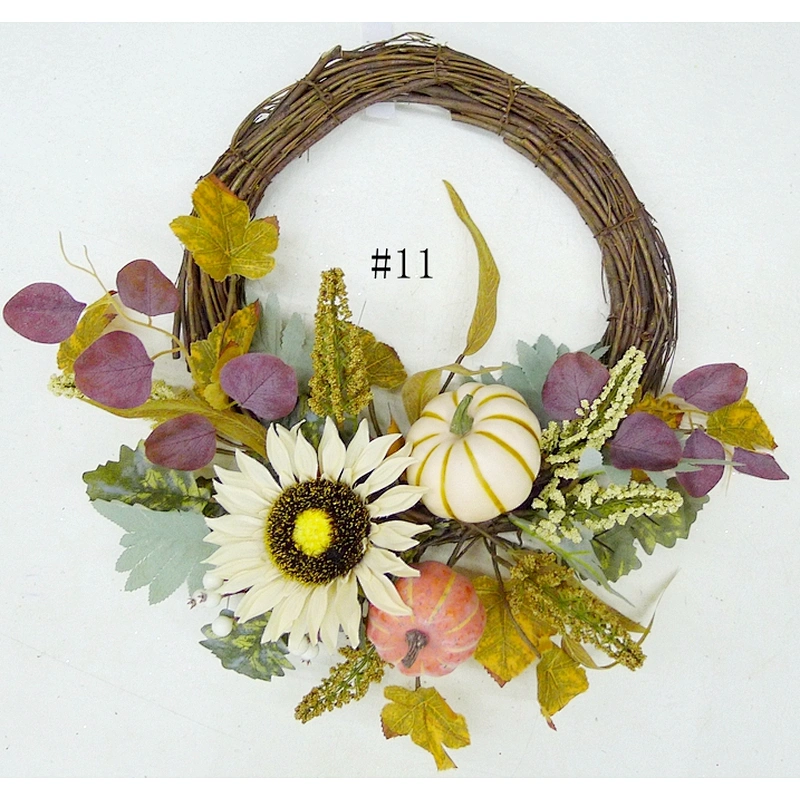 Hot Sale Natural Artificial Outdoor Christmas/Autumn Wild flower Wreath Decoration