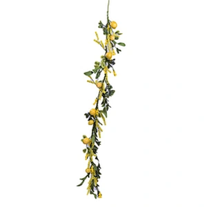 Made In China Ornamental Hand Wrapped Spring Floral Lemon Garland Real Touch Wild Flower Garland