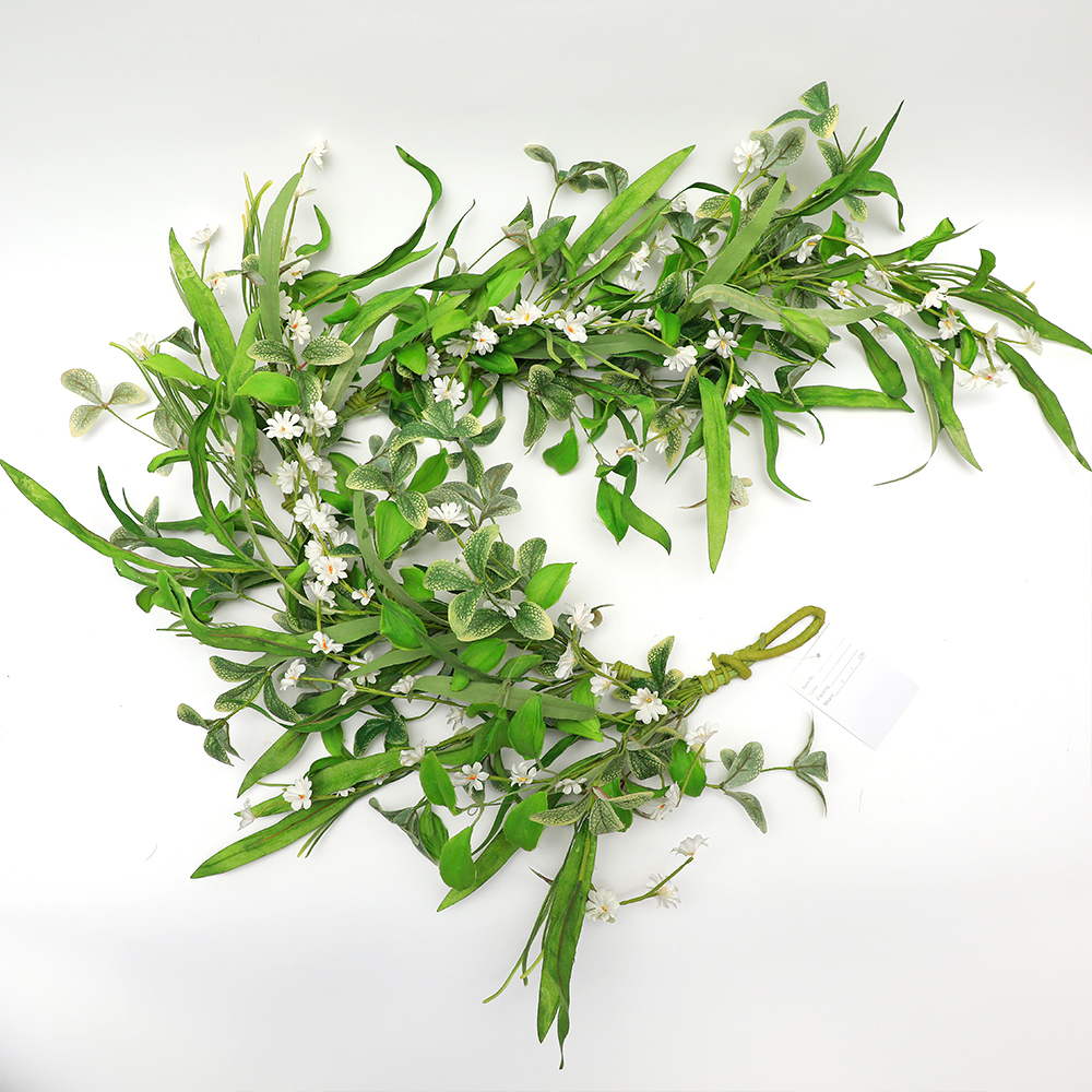 Interior decoration summer leaves artificial flowers 111cm leaves by hand spring plant spring faux flower realistic