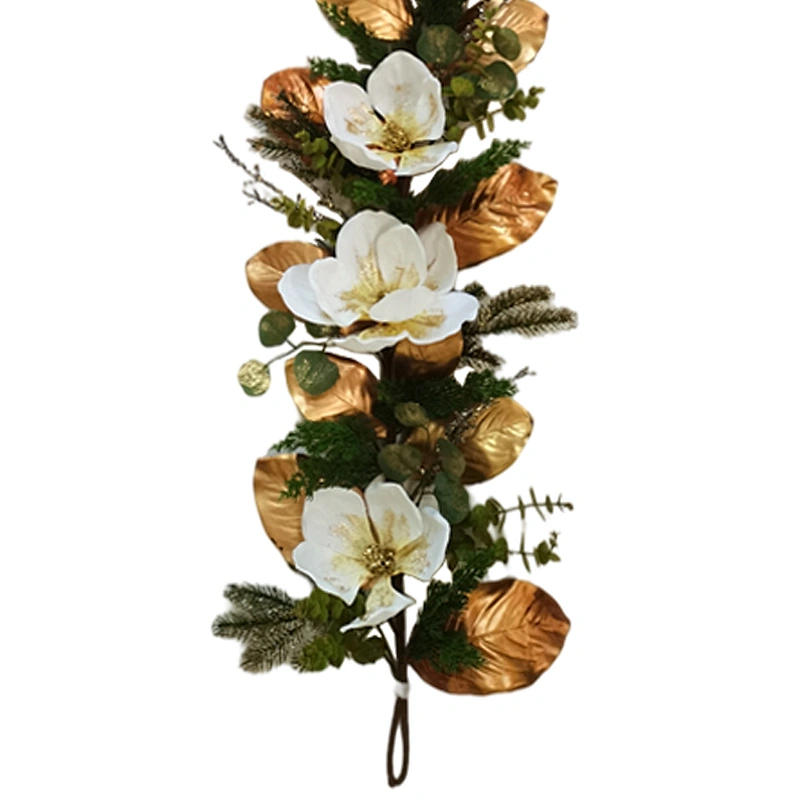Christmas decorations Artificial flowers Hand Wrapped Floral 152.4cm leaves spray Artificial flowers