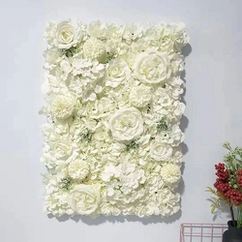 New Artificial Flowers Background Wall Diy Wedding Party Decoration Rose Peony Silk Grid Row Simulation Flowers Wall Flowers