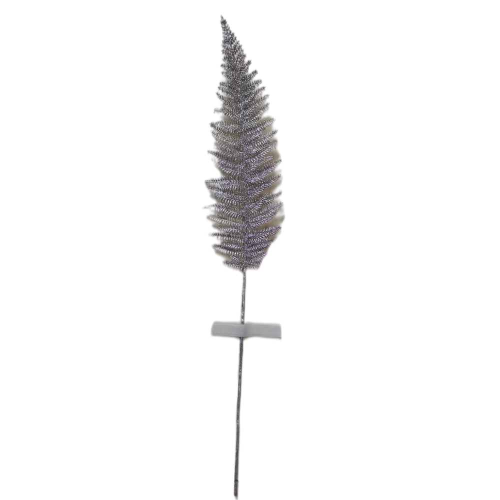 New Style Of Decoration Single Fern Leaves 73.66cm Champagne Flowers Glitter Spray Flowers For Sale