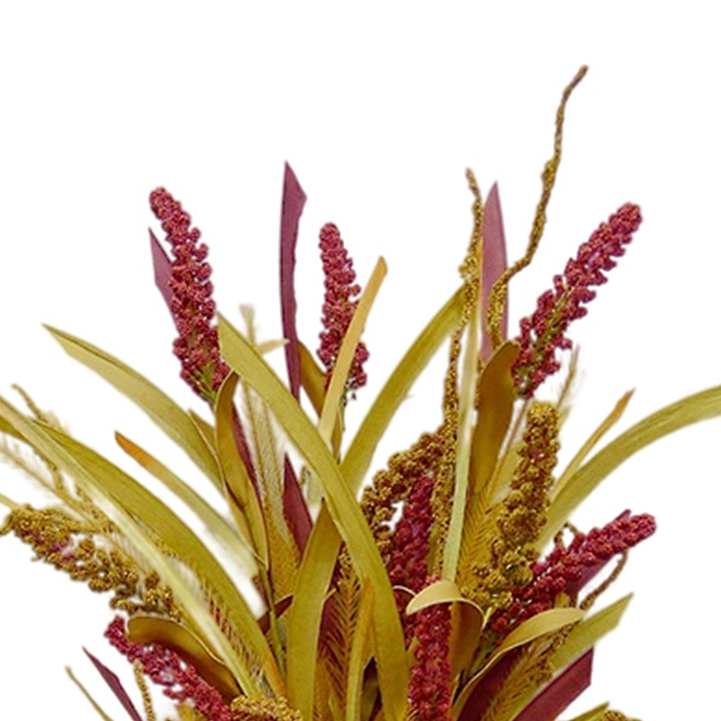 High Quality Affordable Wholesale Red And Yellow Spray 82cm Autumn Home Decor Artificial Autumn Wheat