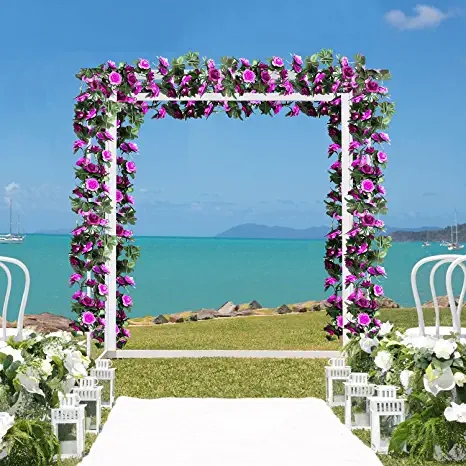 Double Color Artificial Rose Garland Vines Hanging Silk Flowers Artificial Flower Outdoor Wedding Wall Bedroom Decoration