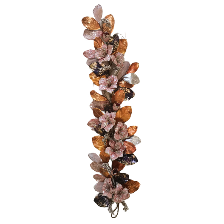 Christmas decorations glitter garland 182.88cm leaves with decoration simulation wreath