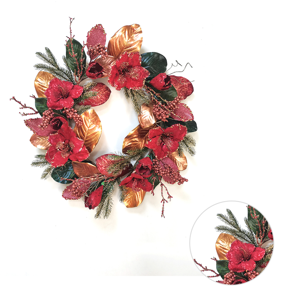 Pine needles and leaves Artificial flowers 76.2/45.7cm spray with white berry Artificial flowers Hand Wrapped Floral