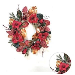 Pine needles and leaves Artificial flowers 76.2/45.7cm spray with white berry Artificial flowers Hand Wrapped Floral