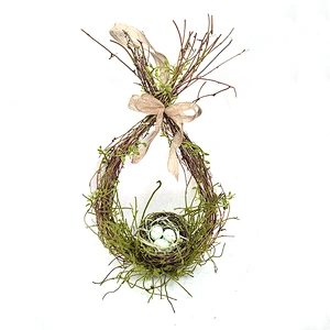 Home Decoration Egg Wreath Hand Wrapped Artificial plants Spring Floral Egg for Easter Wreath