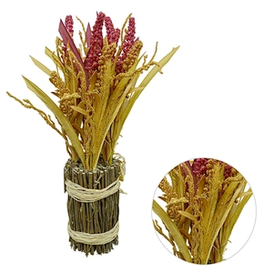 Custom Cheap Fashion Colorful artificial Wheat spray 66cm red orange yellow flowers artificial autumn wheat
