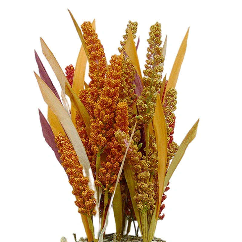 Custom Cheap Fashion Colorful Artificial wheat flower 42cm Red Orange Autumn Wheat red orange yellow flowers