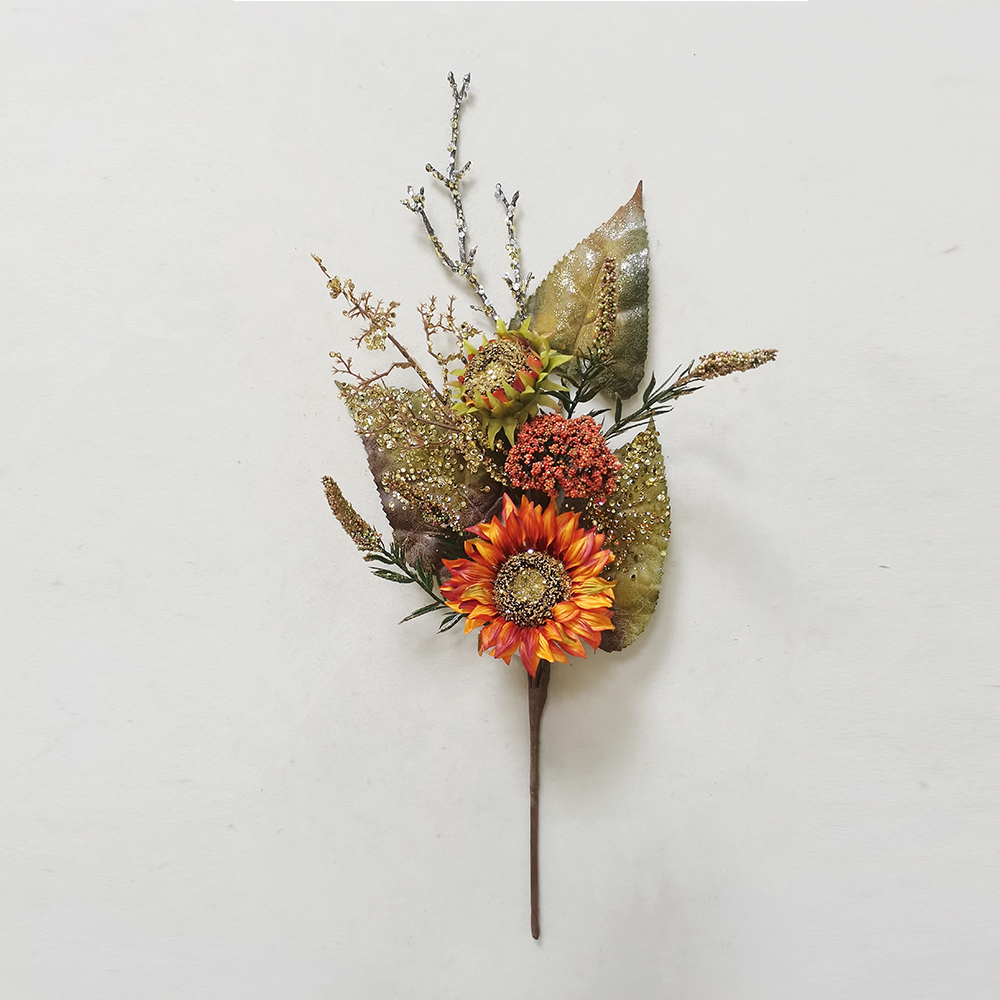 New style of decoration family spring floral hand wrapped floral real touch wreath artificial flowers in bulk