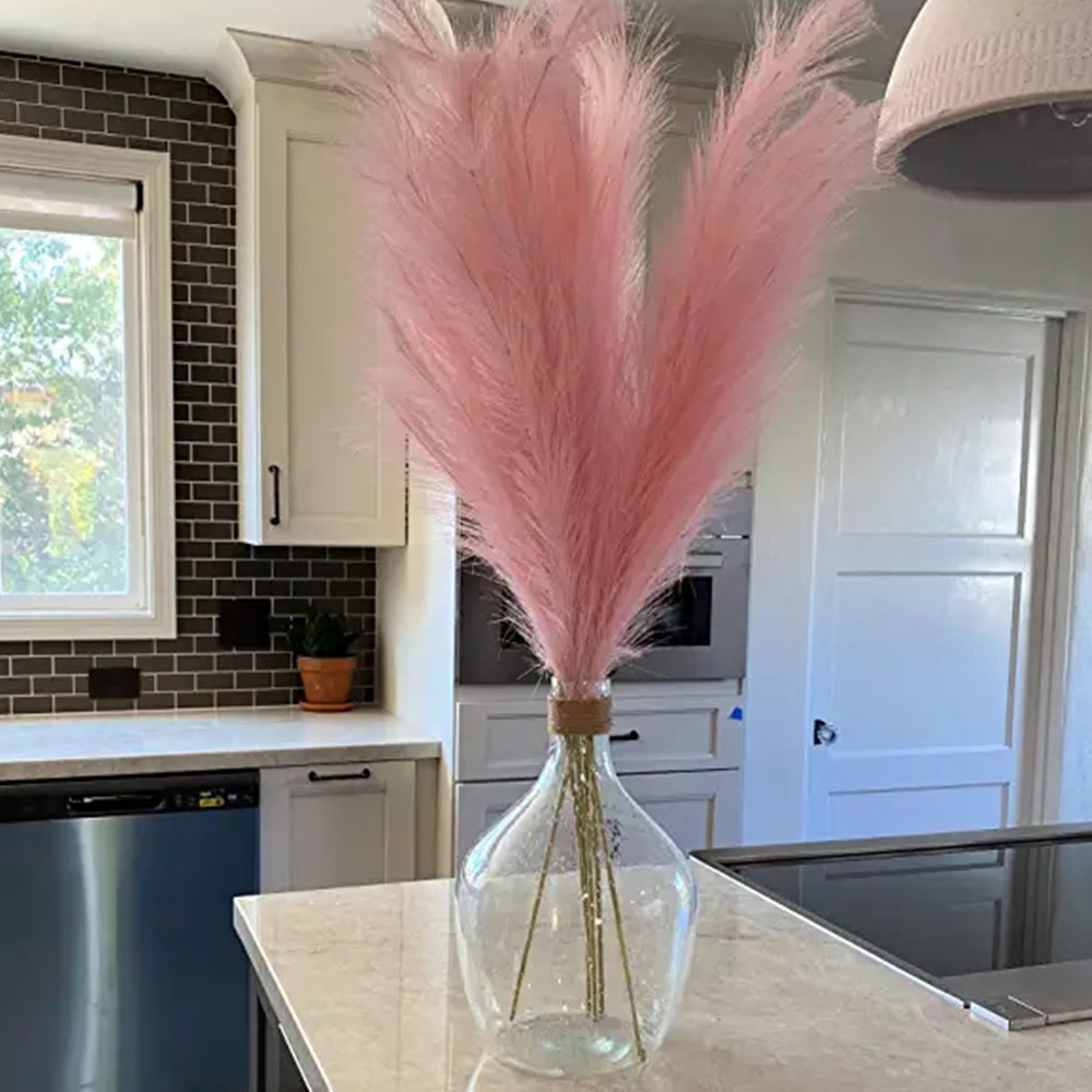 Pink Pampas Grass Artificial Flowers Pompous Grass Rustic Trendy Minimalist Farmhouse Room Decor Great Gift Idea Birthday Party