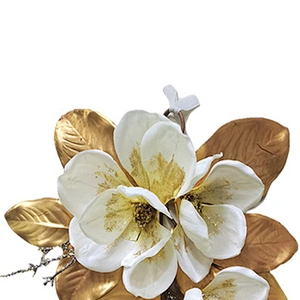 Christmas Decorations Artifical Glitter Plant Bundle Fashion Plastic Magnolia Leaves Bundle