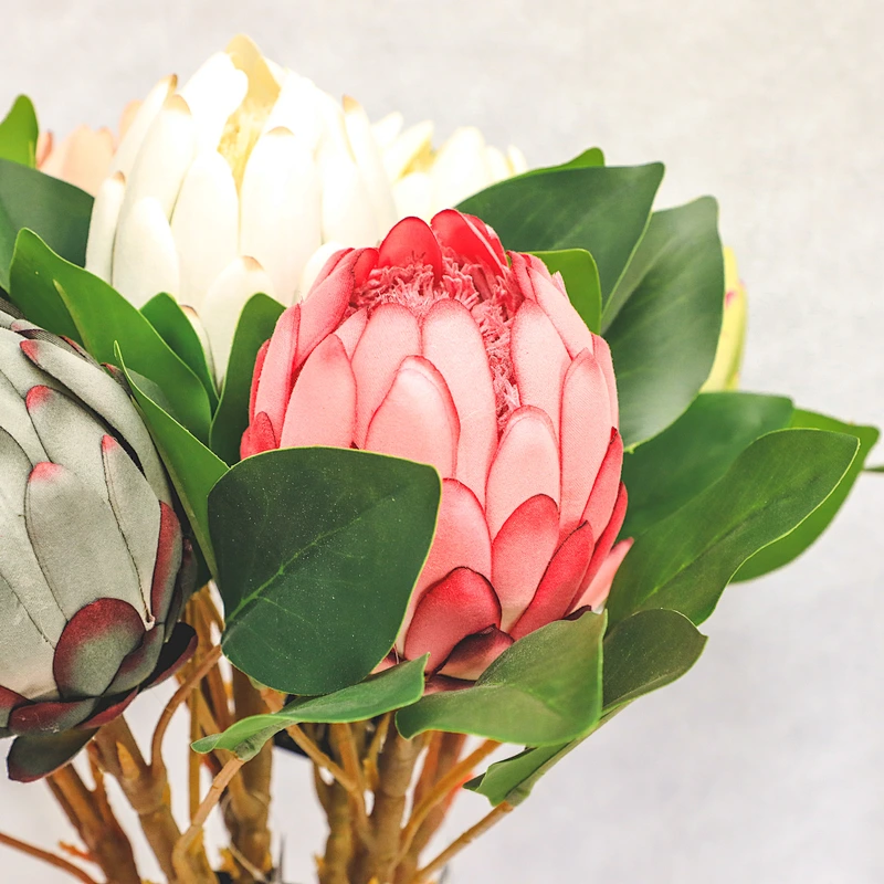 Wholesale Fashion Christmas Decorations Protea-Q green Artificial Flowers 70cm Golden Flowers Protea-Q green Flowers