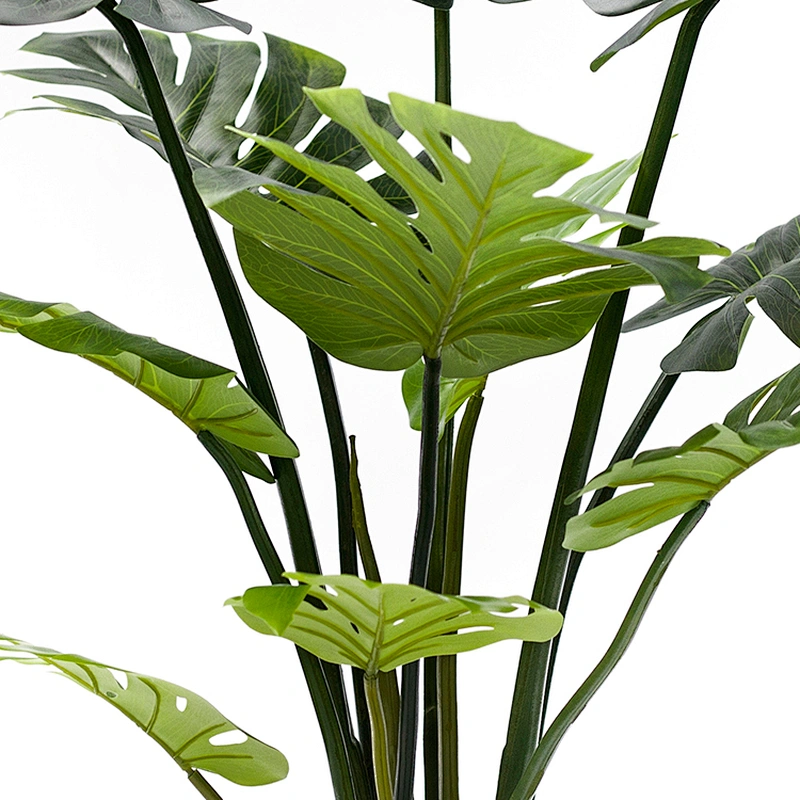 Wholesale Plastic Big Leaf Green Variegated Monstera  Decor Artificial Monstera Plants