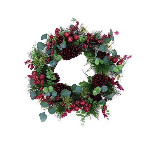 Factory Supply Custom Eco-Friendly Promotional Artificial Christmas Wreaths For Christmas Decoration